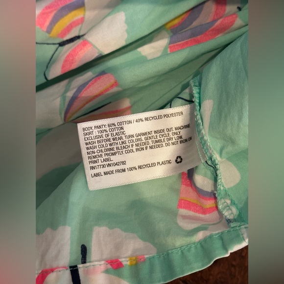 Cat & Jack 18M Butterfly Rainbows Dress Bloomer Set Sparkles Ruffles Shinmer - Picture 6 of 9